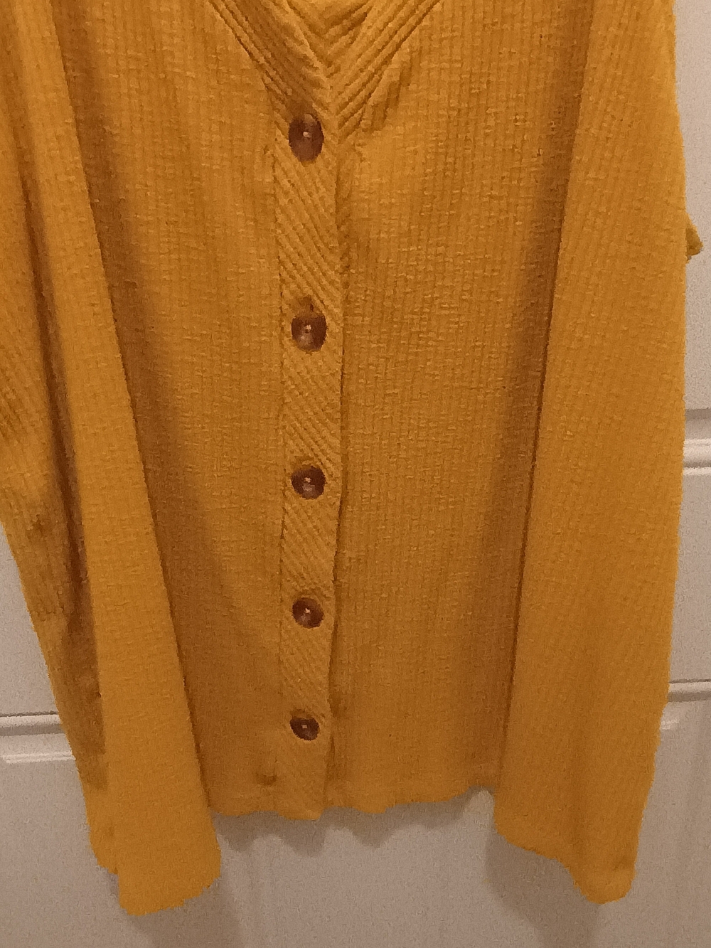 Ava Viv Womens Tank Top Yellow Knit Sleeveless V-Neck Strap Button Up Size 2X - Picture 4 of 9